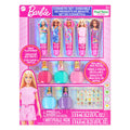 Barbie Cosmetic Makeup Set for Girls with Super Sparkly Lip Gloss Nail Polish and Nail Stickers 11 Pieces, Perfect for Parties Sleepovers Makeovers, Birthday, Ages by Townley Girl