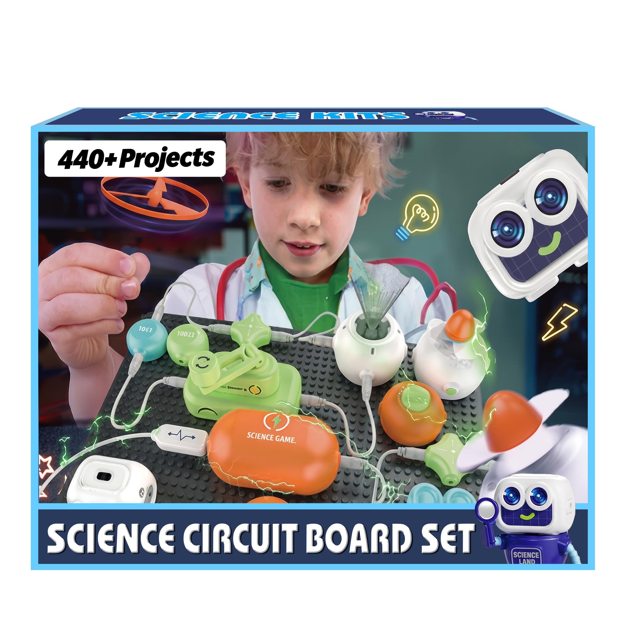 Science Kits for Kids - STEM Kits for Kid, Electronics Exploration Kit, Over 440 Projects, 16 Circuit Parts, STEM Toy Educational Gifts for Kids Boys Girls Ages 3 4 5 6 7 8 9 10 11 12
