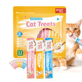 Cat Treats, High-Meat High-Moisture Lickable Cat Treats, Variety Pack – Real Chicken & Seafood – Silky Creamy Purée – Grain-Free (15g Each | 12 Tubes)