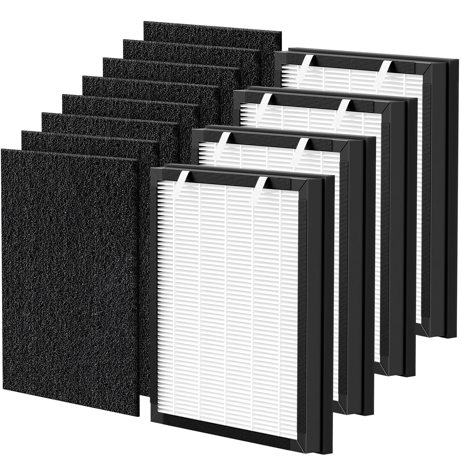 P358 Replacement Filter Compatible with HEAPETS P358 Pet Air Purifier, HEPA Air Filter for Pet Hair, Dander & Odor, Includes 8 Pre-Filters + 4 Combo HEPA & Carbon Filters
