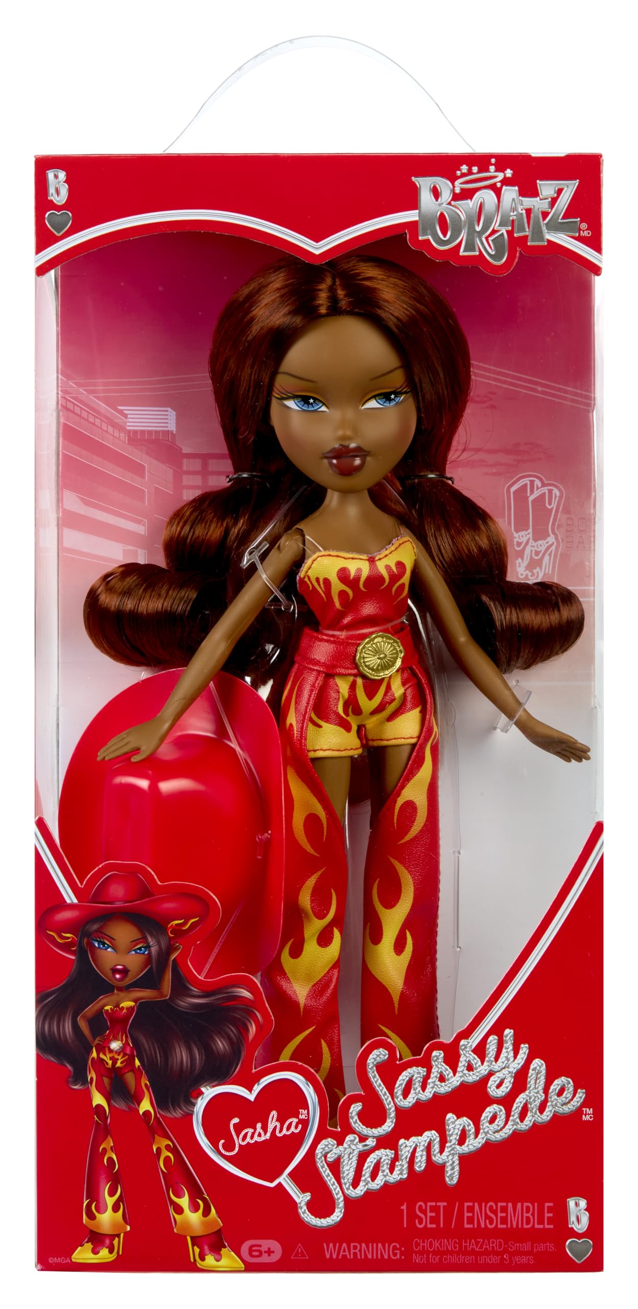 Bratz Sassy Stampede Sasha Fashion Doll with Accessories: Western, Cowgirl Style Clothes & Accessory Pieces