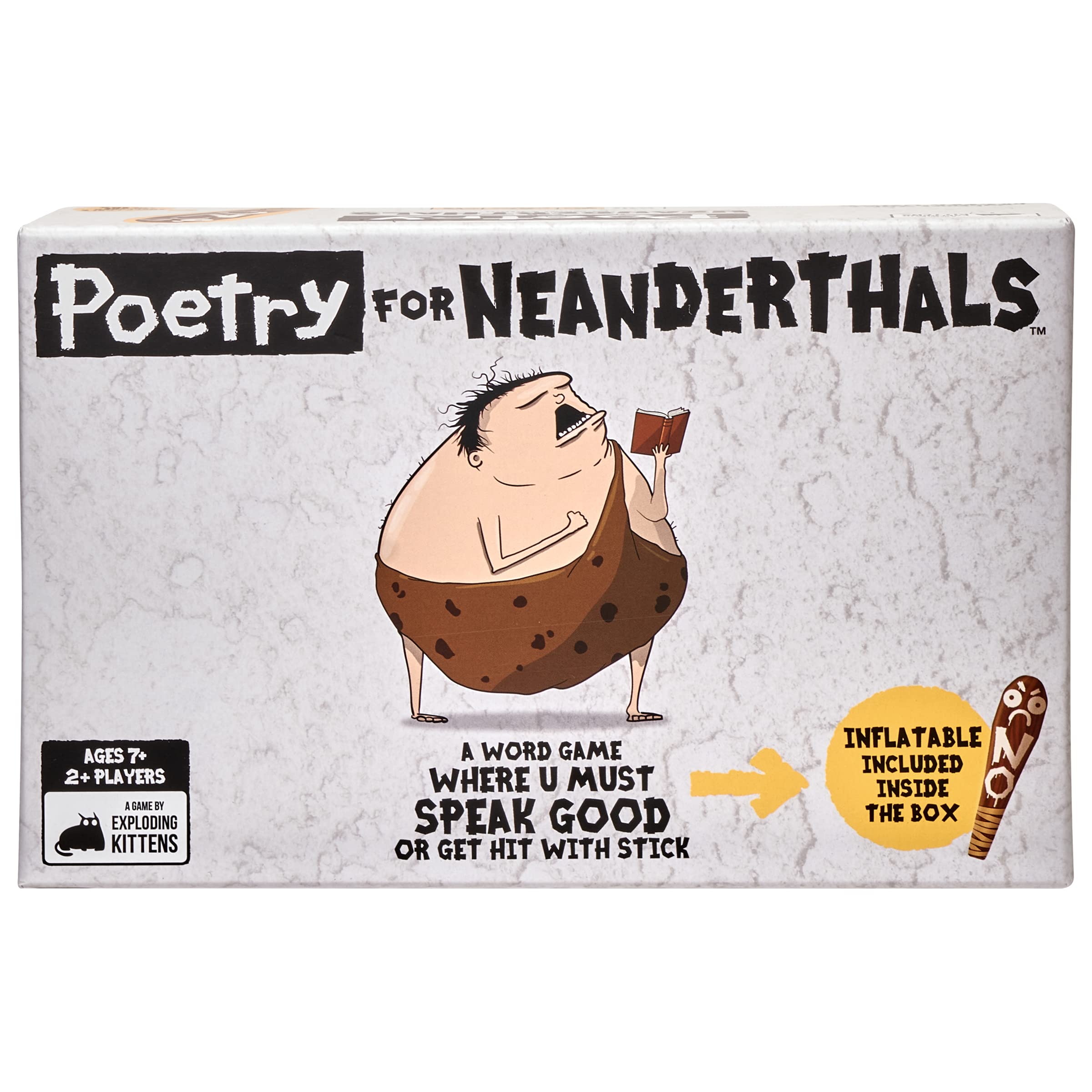 Exploding Kittens Poetry for Neanderthals 2+ Players - Ages 7+ - 15 Minutes to Play - Competitive Word Guessing Game - Party Game, Family Game Night, Kid and Adult Card Game