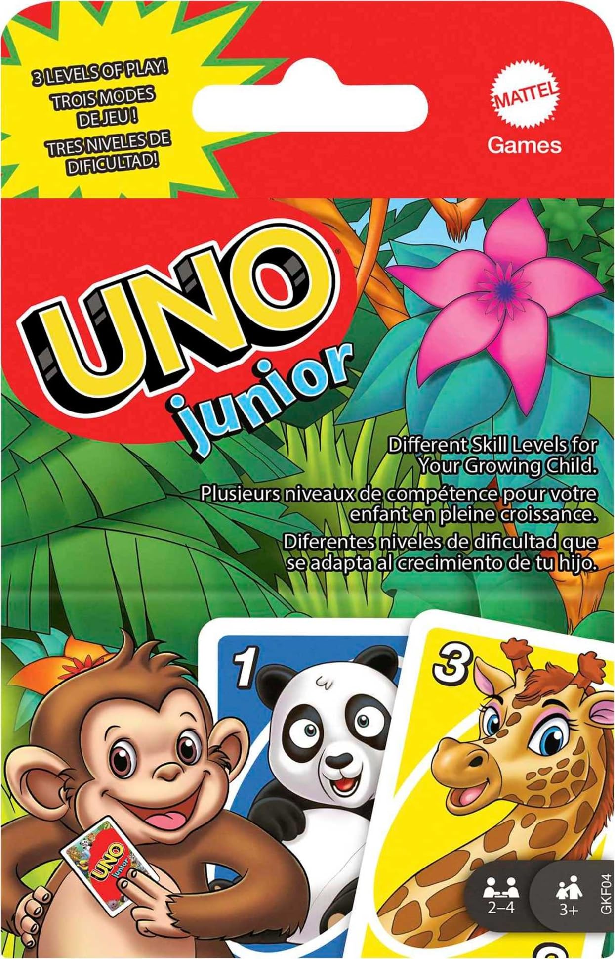 Mattel Games UNO Junior Card Game with 45 Cards, Gift for Kids 3 Years Old & Up