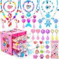 Jewelry Toys-for-Girls,Toddler Girl Toys Age 6-8,Kids Play Jewelry Princess Toy for 3 4 5 6 7 Year Old Girls Dress Up,Unicorn Mermaid Frozen Necklaces Rings Earrings for Christmas Birthday Gifts