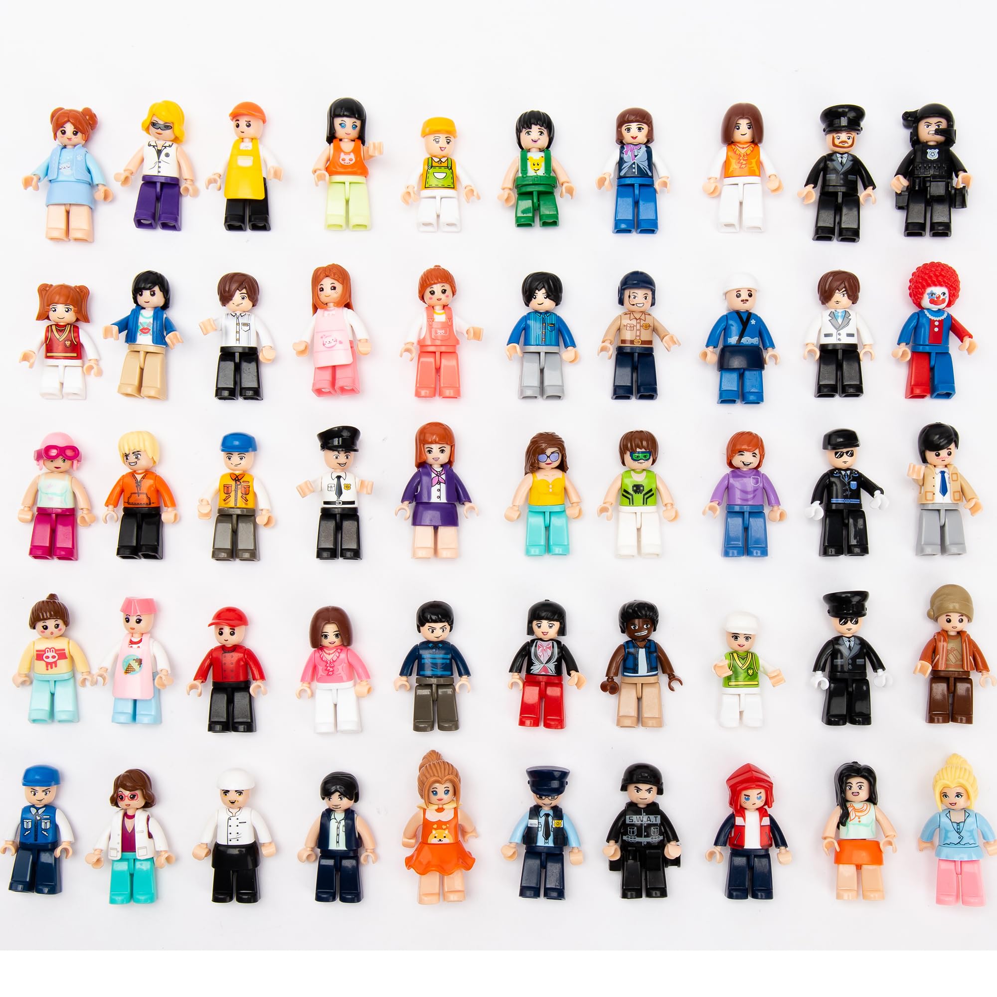 Icyhit 50 PCS Building Mini Figures People Action Figure Toy (Random 50 Included)