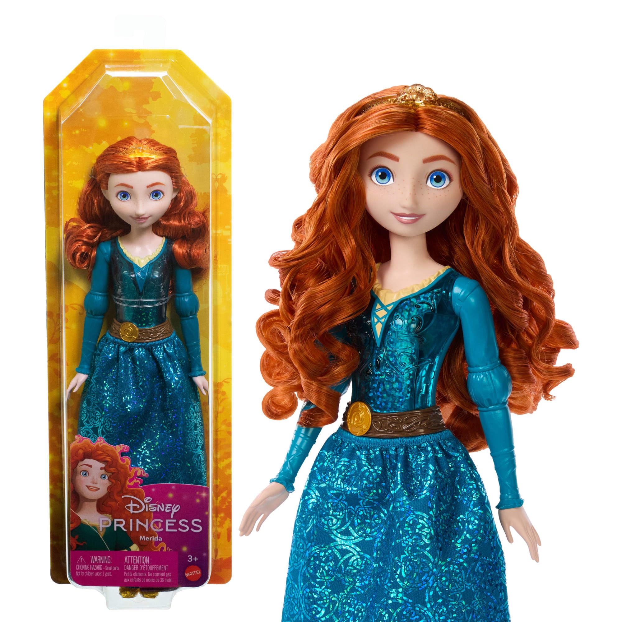 Mattel Disney Princess Merida Doll in Sparkling Fashion with Removable Skirt, Tiara and Shoes, Posable & Collectible, Inspired by Brave Movie