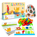 SpringFlower See & Spell Matching Letter Toy,Learning Educational Toy For 3 4 5 6 Years Old Boys And Girls,Preschool Learning Activities,Shape & Color Recognition Game,Cvc Word Builders For Kids,80Pcs