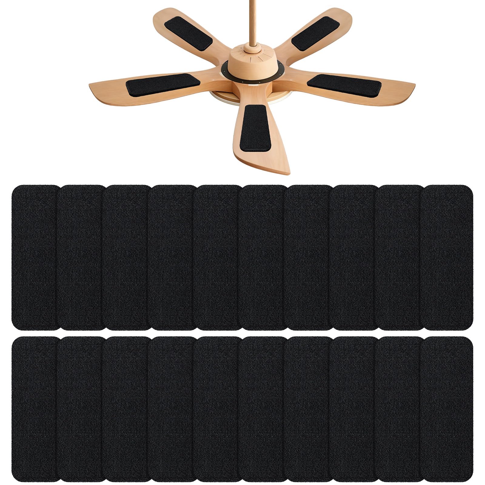 20 PCs Ceiling Fan Filters for Blades, Activated Carbon Fan Blade Air Filters for Dust, Odors & Pet Dander