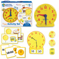 Learning Resources Time Activity Set - Kids Learning Clock, Classroom Clocks for Students, Telling Time Teaching Clock, Analog Clocks for Kids, Teaching Classroom Supplies