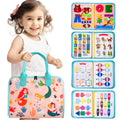 Teefrye Toddler Busy Board Montessori Toys for Toddlers 1-3 Year Old Educational Activity Book Board Sensory Travel Toys Ages 2-4 Preschool Learning Fine Motor Skills Toy Quiet Book Gift for Kids