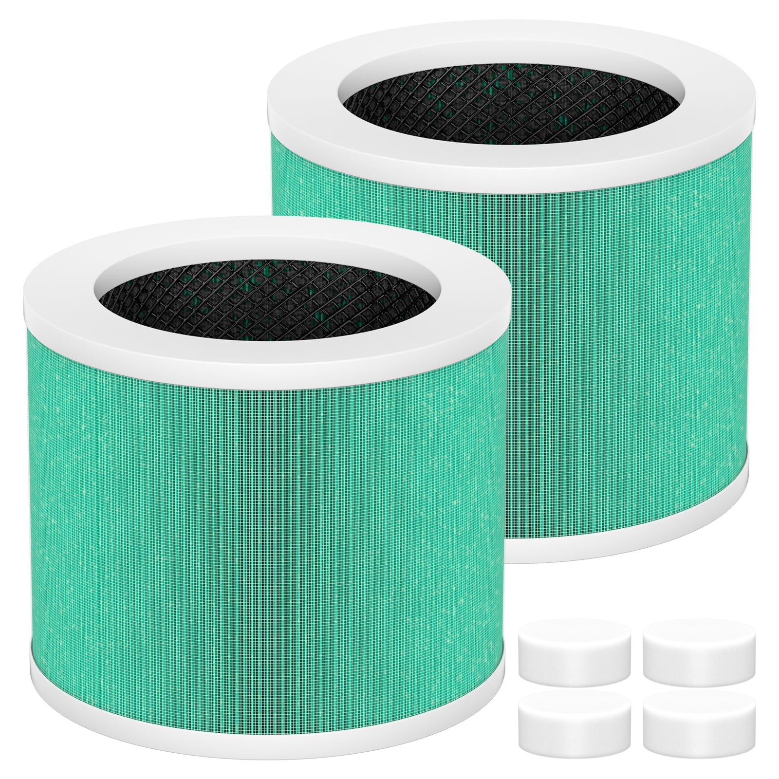 HY1800 Replacement Filter Compatible with CHIVALZ/MORENTO/Loytio/Honeyuan/AYAFATO/IOIOW Air Puri-Fier, 3-in-1 Filtration System HEPA & Activated Carbon, 2 Pack
