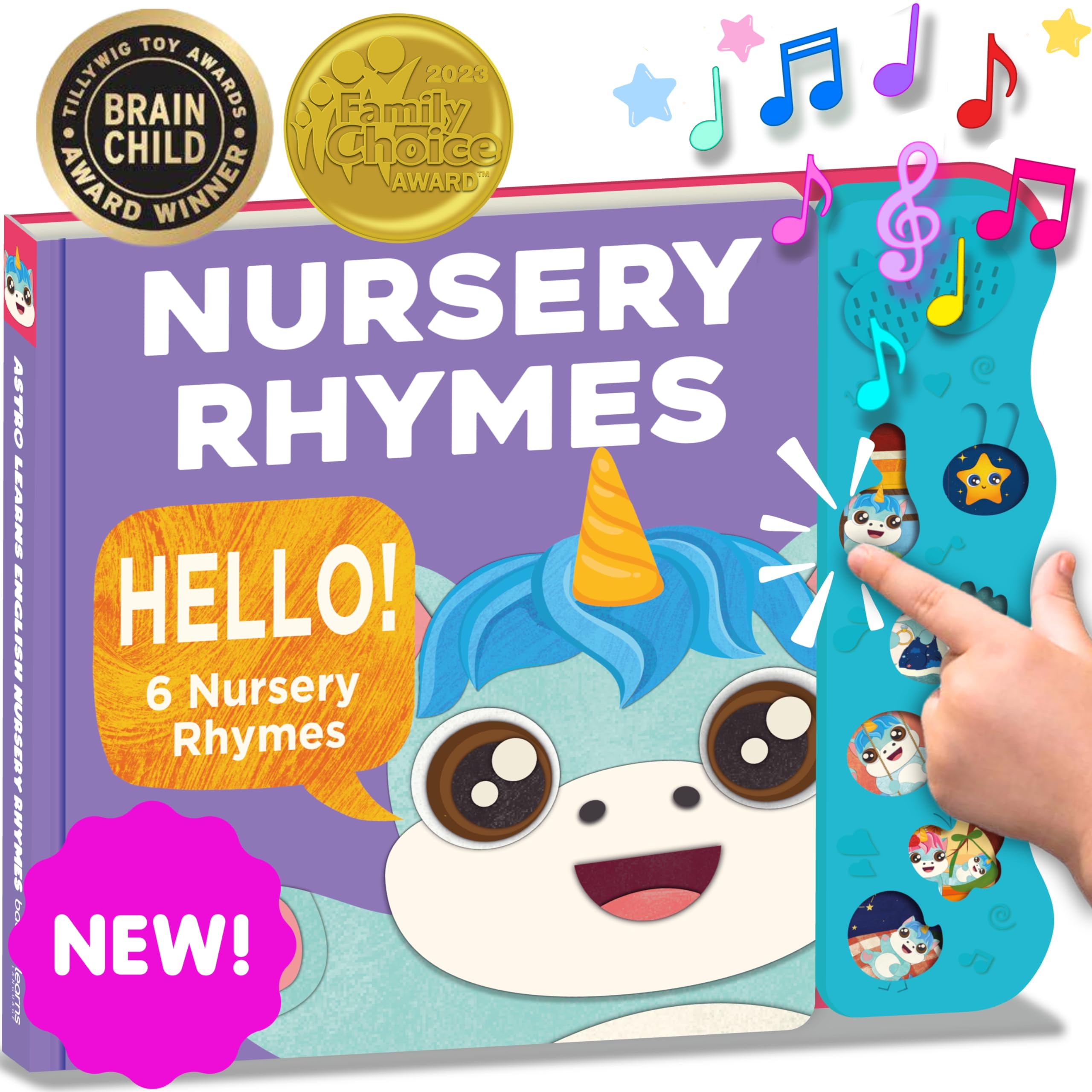 Astro Learns English Nursery Rhymes — Musical Toys & Interactive Sound Board Books for Toddlers 1-3, Singing & Nursery Rhymes for Babies, Educational Talking Musical Toy, Sing Along Songs