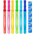 JOYIN 14.6’’ Big Bubble Wands for Kids, 6 PCS Bubble Wand with Refill Solution for Summer Toy Party Favor, Outdoors Toy Activity, Easter Basket Stuffers, Birthday Gift