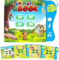 Animal Sound Book for Toddlers 1-3, Interactive Learning Toy with 90+ Sounds, 32 Animals, 8 Pages, 4 Activities, Light-Up Buttons, Educational Baby Book Gift for 1 2 3 Year Old Boys Girls