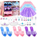 Princess Dress Up Clothes for Girls 4-6: Princess Toys Kit with Shoes, Skirts, Crown, Wands & Play Jewelry, Birthday Gifts for 3 4 5 6 Year Old Girl Party Favors Role Playing