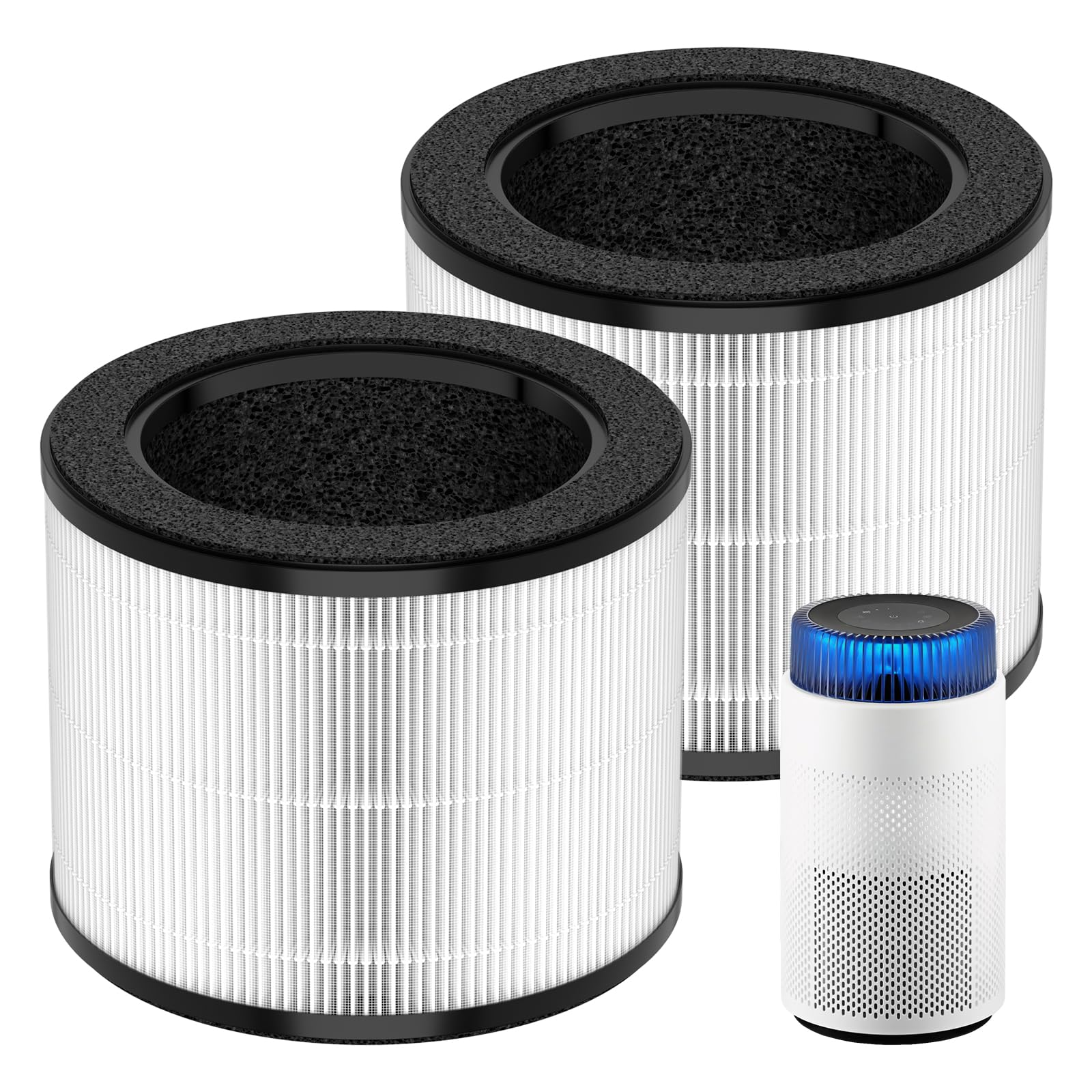 2 Pack Airmega 100 Filter Replacement Fit for Coway Airmega 100 Air Puri-fier for Bedroom Home up to 810 ft², 3-in-1 H13 True HEPA and Deodorization Filter