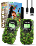 SANJOIN Rechargeable Walkie Talkies 2 Pack for Kids, Toys for 3-12 Years Old Boys Girls, Camo Walkie Talkie 3 Miles Range for Camping, Outdoor, Birthday Gifts for 4 5 6 7 8 9 10 11 12 Year Old