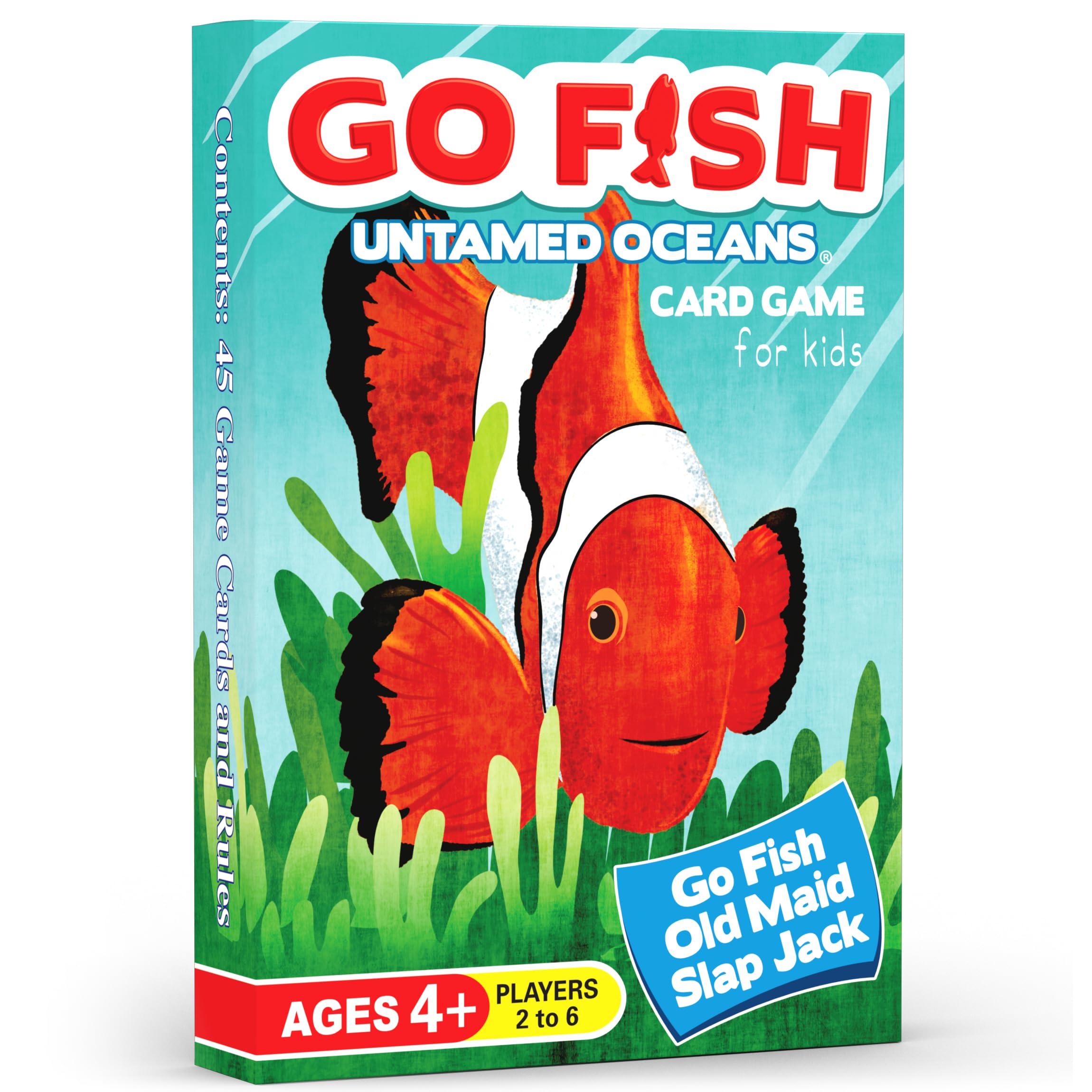 GO FISH Untamed Oceans, a Go Fish Card Game for Kids 4-8 and Up – Play Old Maid and Slap Jack with Same Deck – Easy to Learn – Family, Board Game Night and Classroom Party Fun – Great Gift Idea