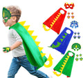 iROLEWIN Dinosaur-Costume for Kids Dragon-Capes Dino Masks Claws as Toddlers Dress-up Birthday Gifts Party Toys 3+ Boy Girls