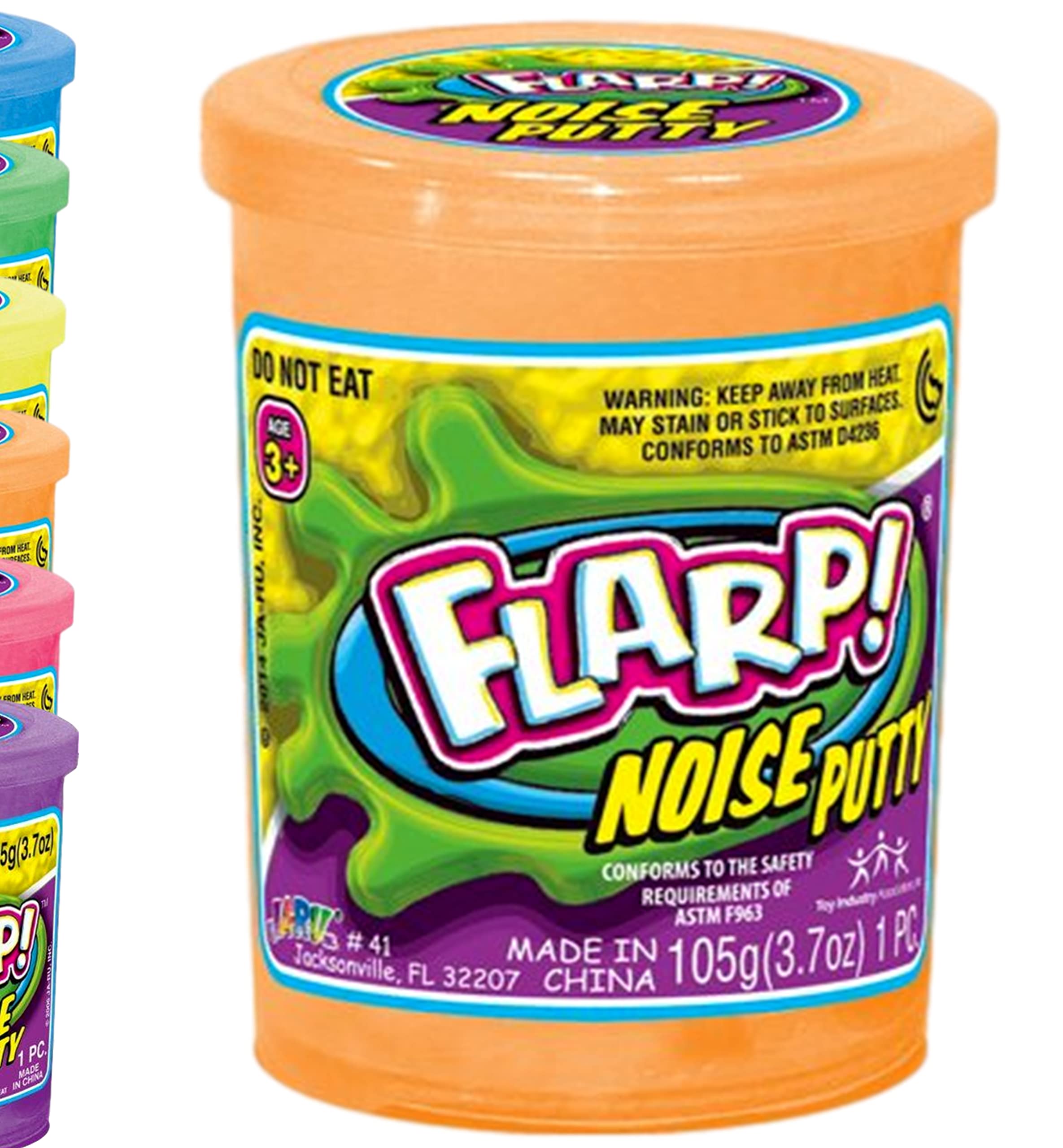 JA-RU Flarp Noise Putty for Kids with Plastic Container (1 Slime Toy) Scented Sensory Putty | Funny Fart Noise Maker | Stress Relief Toy | Slime Party Favors for Kids. 10041-1p