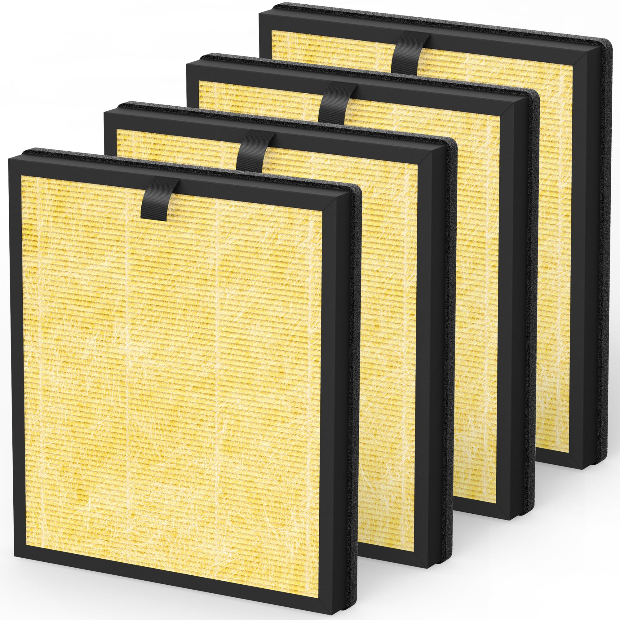 4 Packs AP303 AP304 Replacement Filter Compatible with DAYETTE ? FRESHDEW AP303 AP304 Air Cleaner Purifier, Pet Filter, Yellow