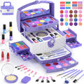 GirlsHome 57 Pcs Kids Makeup Kit for Girls, Non-Toxic Washable Real Cosmetic,Frozen Toys Toddler Makeup Kit,2026 New CPF Sustainable Materials,Birthday Gift for Girls Aged 3 4 5 6 7 8 9 10 11 12
