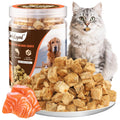 Salmon Freeze Dried Cat Treats, Salmon Cat Treats, 3.52oz/100g Tasty Crunchy Cats Snacks Hypoallergenic Grain Free High in Protein