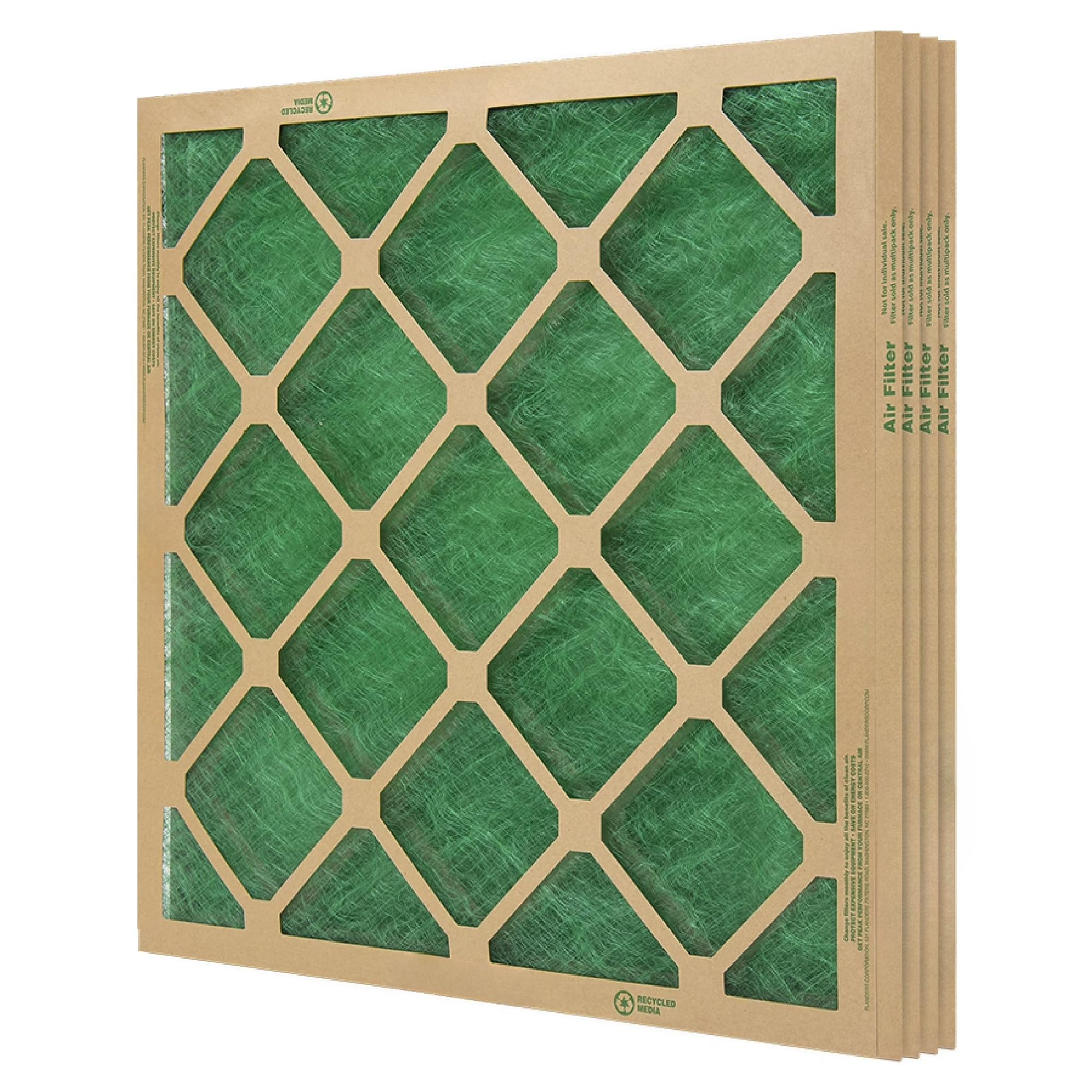 4-Pack 16" x 20" x 1" Nested Fiberglass MERV 1 Air Filter
