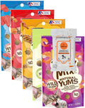 (5 Pack) Natural YUMS Cat Treats (Salmon, Tuna, Chicken, Shrimp, Catnip) 2.1-oz Each with AuroraPet Wipes