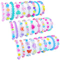 SIELEVIN 27 PCS Colorful Kids Bracelets for Girls Beaded Toddler Bracelets Little Girls Birthday Party Favor Easter Stuffers Pretend Play Costume Jewelry Christmas Gift