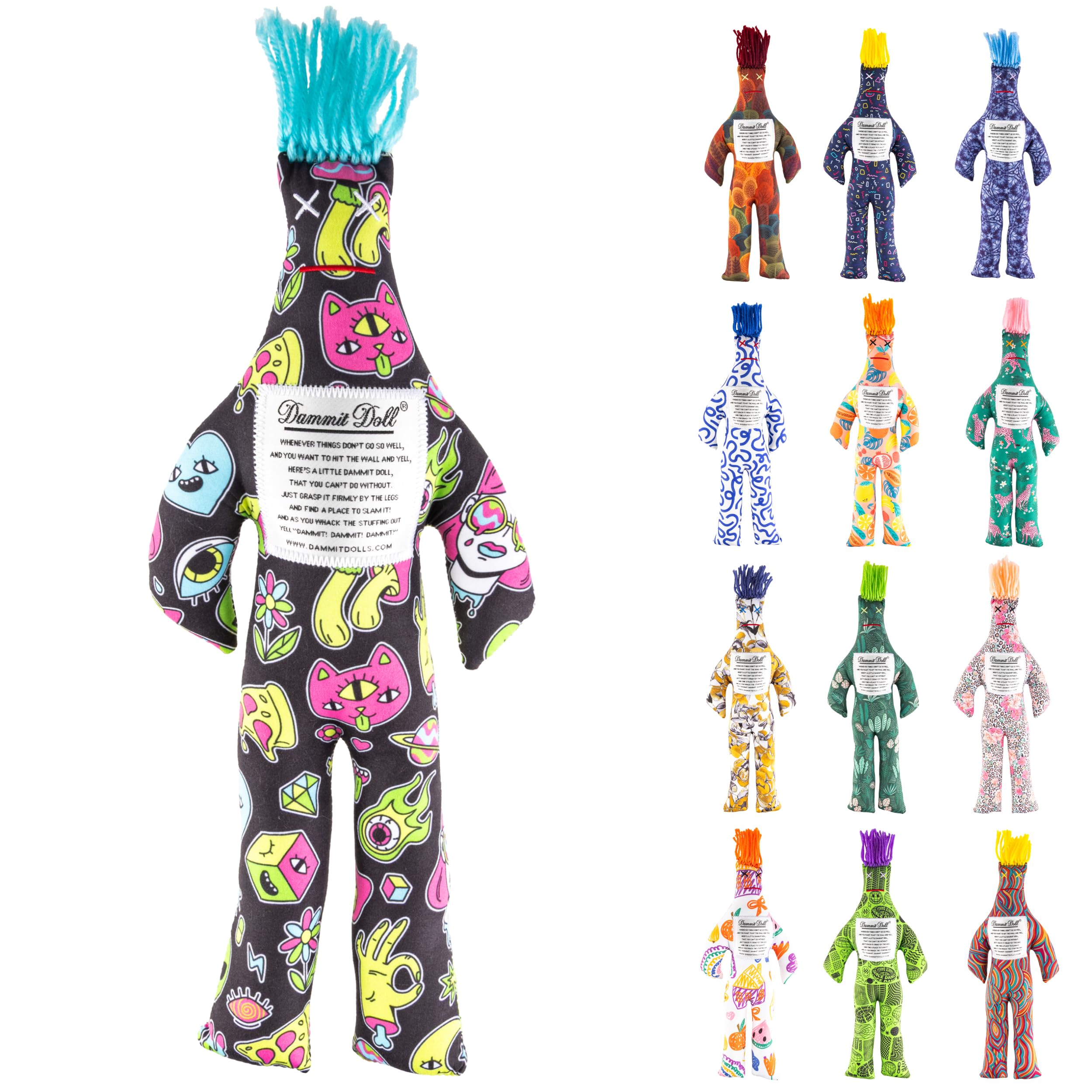 Dammit Doll - Funny Stress Relief Gag Gift, Random Color - for Anger & Frustration Relief - White Elephant or Emotional Support Doll for Adults & Women - 1 Count