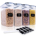 Cereal Containers Storage Set - 4 Piece Airtight Large Food Storage Containers(135.2oz), BPA Free Dispenser Plastic Cereal Storage Containers