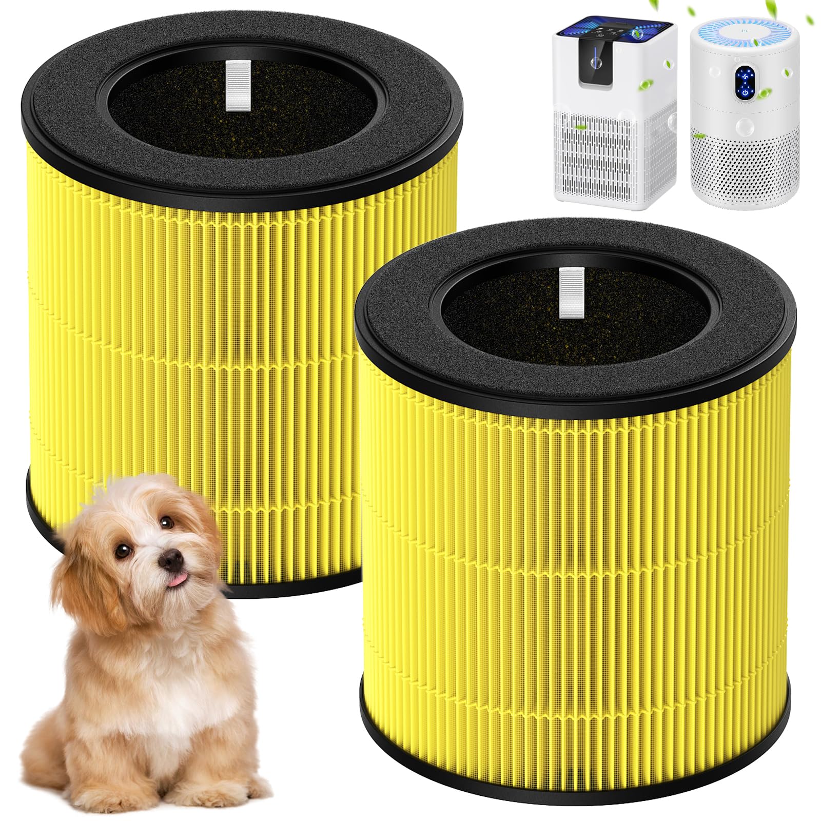 2 Pack M05 B-D02L Pet Care Replacement Filter, Compatible with MOOKA M05 / B-D02L / B-D02, KOIOS B-D02L, VEWIOR B-D02U and Tailulu D10 Air Purifiers, HEPA Filter for Pet Odors & Dander
