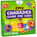 Clever Fox Play Epic Charades Game for Kids Ages 6+ – 200 Act Out & Explain Cards with Illustrations & Timer – Fun Educational Games for Kids 8-12 for Family, Party, Classroom & Travel