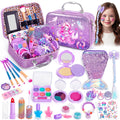 Hohosunlar Kids Makeup for Toddlers Toys, Washable Make Up Set Non-Toxic Mermaid Toys for Girls, Kids Hair, Nail Polish, Brushes, Purse Accessories, Princess Christmas Birthday Gift Toys for Girls 3+