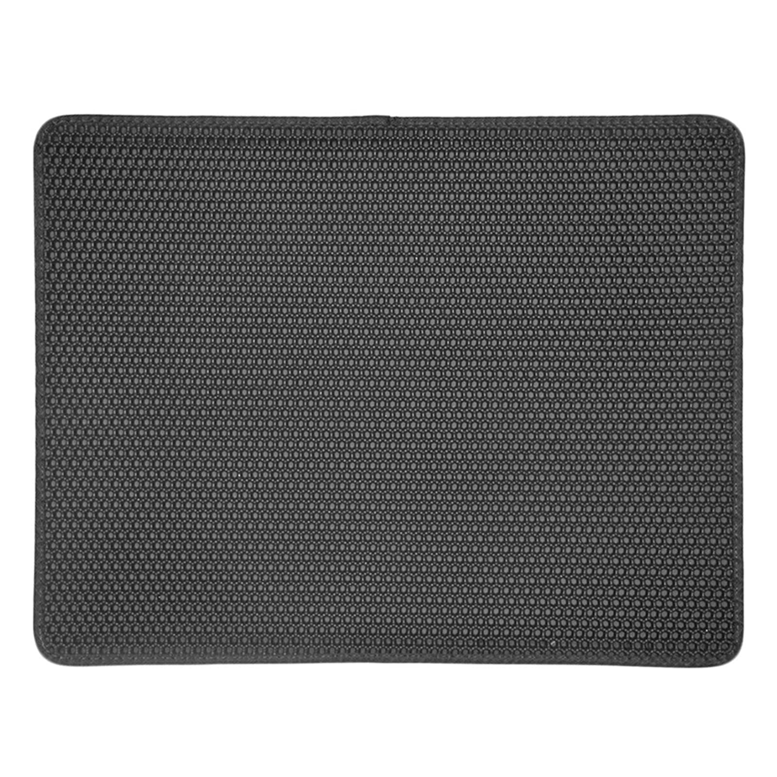 Cat Litter Mat Kitty Litter Trapping Mat Honeycomb Mats Waterproof Double Layer Anti Tracking Kitty Mats Catcher Litter Tray Box Rug Carpet (23.6'' x 17.7'', black)