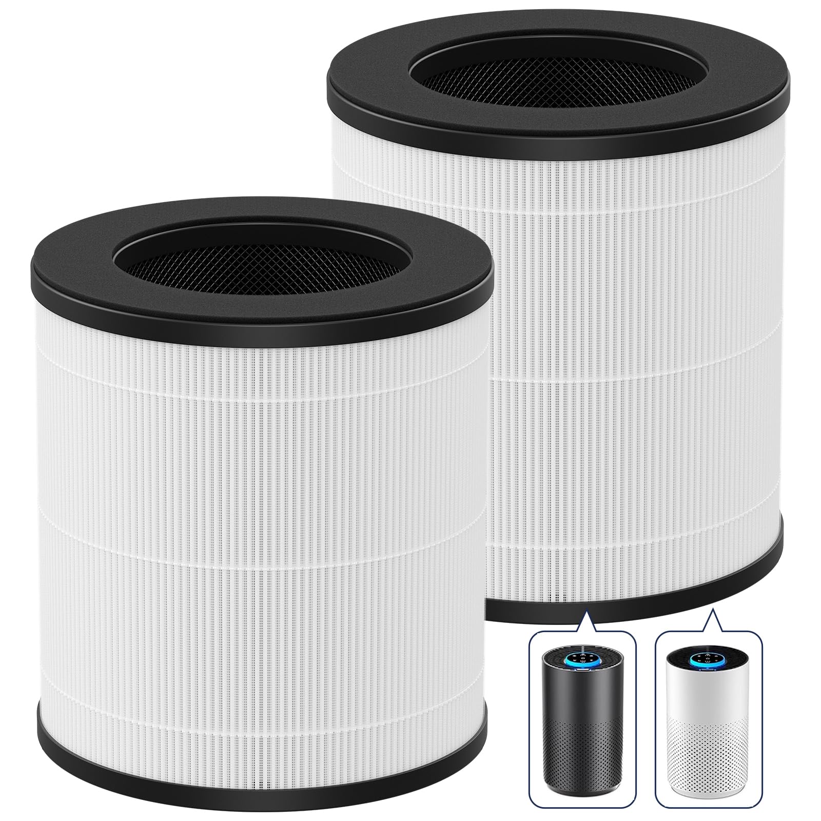 ZQA-4000C Hepa Filters for VNIUP/ADTARK/Hopmirth ZQA-4000C & for Fancybark ZQA-4000A Air Purifier, 3-in-1 High Efficiency Filtration Replacement Filters, 2-Pack