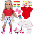 18 Inch Girl Doll Travel Skating Sport Play Set - 7PC Outdoor Accessories (Not Include Doll)