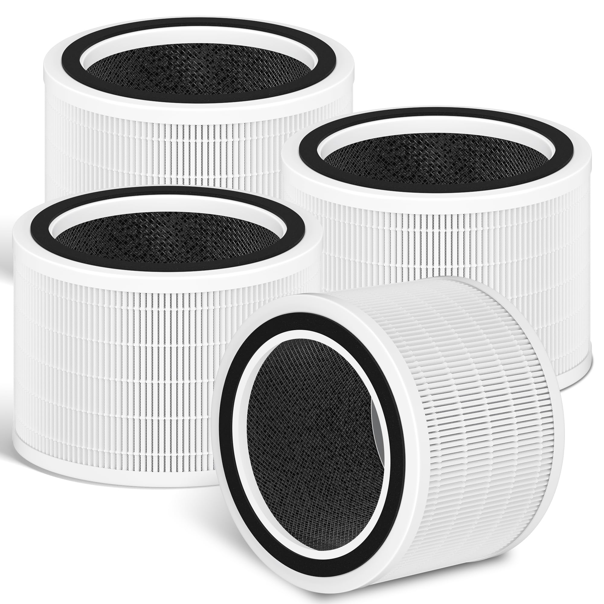 Improvedhand Core 200s Air Purifier Replacement Filter, 3-in-1 High-Efficiency Filter with Activated Carbon Compatible with LEVOIT Core 200s Series,4 Pack White