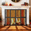 Fireplace Screen with Sliding Doors, 37.8" W x 30.7" H Modern Wrought Iron Spark Guard Cover for Christmas Decorative, Baby and Pet Proof, Large