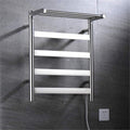 Heated Towel Rail Rails Towel Warmer Drying Rack Electric 304 Stainless Steel Tower Warmer with Top Shelf Wall-Mounted for Bathroom 4 Bars 600 500 250Mm