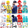 Deekin 5 Sets Kids Dress up Costumes, Toddler Dress up Clothes for Boys Girls, Community Helpers Construction Worker Police Firefighter Doctor Surgeon Pretend Outfits for Ages 3–7