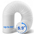 Portable Ac Hose, 80" length 5.9" Diameter Portable Air Conditioner Exhaust Vent Hose, Anti-Clockwise Thread Universal Replacement Ac Duct Hose (No Coupler)
