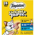 Temptations Creamy Puree Squeezable Lickable Cat Treats, Wet Cat Treats with Chicken, Salmon, and Tuna Variety Pack, 0.42 oz. Tubes, 24 Count