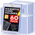60ct Magnetic Card Holders, 35pt One Touch Card Holder, U-V Protection Hard Plastic Case for Trading Cards, Display Case for Sports, Baseball, Football, Game Cards