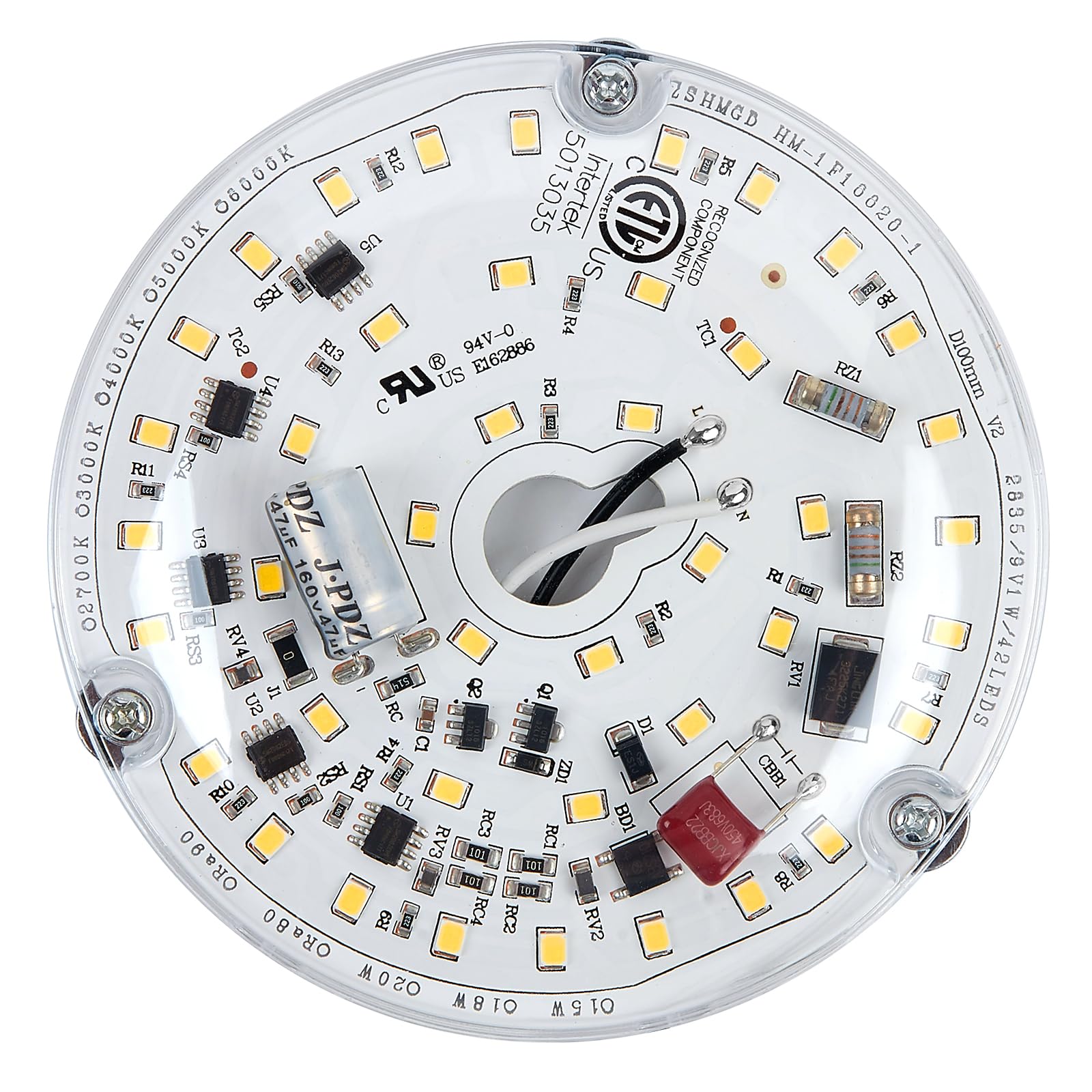 BeVisible N Glow ETL Listed 1 Pack 3.93'' Retrofit Light Kit for Ceiling Flush Ceiling Fan Light Replacement Panel PCB 18W 3000K 6000K 1900LM 120V Flicker-Free CRI90 Dimmable (White 6000K)