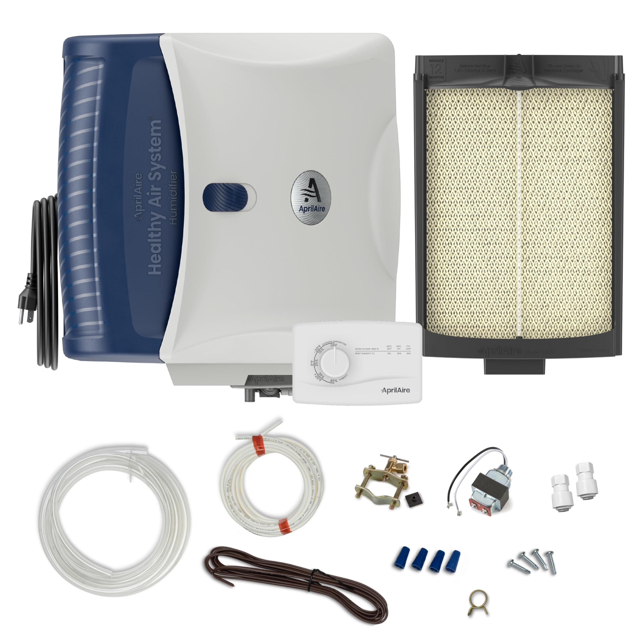 AprilAire 720MKZ Whole-House Fan-Powered Evaporative Humidifier – 21 GPD, Water Saving, Manual Control, Installation Kit, for up to 6,250 Sq. Ft., Part of the AprilAire Healthy Air System
