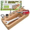 Panda Brothers Montessori Screwdriver Board Set - Wooden Montessori Toys for 4 Year Old Kids and Toddlers, Sensory Bin, Fine Motor Skills, STEM Toys