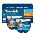 Blue Buffalo Tastefuls Paté Spoonless Single Wet Cat Food Variety Pack (Chicken & Turkey), Made with Natural Ingredients Enhanced with Minerals & Other Nutrients, 2.6-oz. Twin-Pack Trays (12 Count)