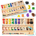 SYNARRY 3 in 1 Montessori Toys for 3+ Year Old, Educational Magnetic Color and Number Maze, Shape & Number Wooden Puzzle Counting Learning Toys, Easter Basket Stuffers Gifts for Kids